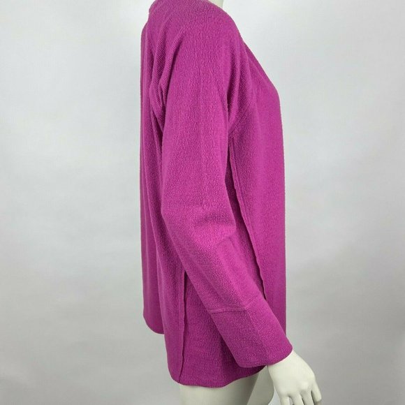 Wildfox Haley Brushed Top Elderberry V-Neck Long Sleeve Stretch Pullover Women L - Picture 4 of 10